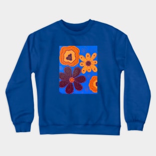 Purple & Peach Flowers Crewneck Sweatshirt